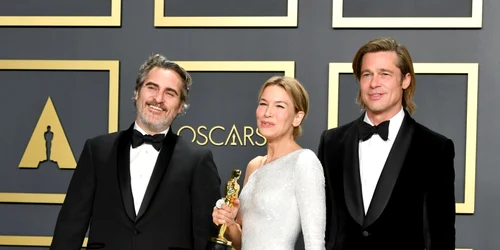 Joaquin Phoenix Renée Zellweger si Brad Pitt oscar 2020 foto guliver/getty images