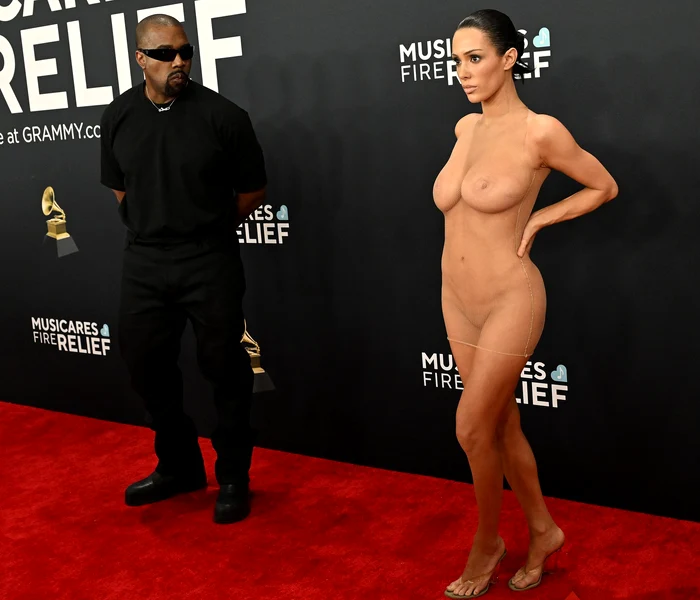 Kanye West și Bianca Censori, apariție șoc la Gala Grammy / foto: GettyImages