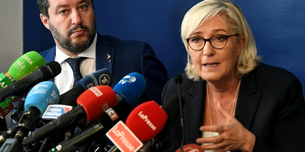 Conferinta de presa Marine Le Pen si Matteo Salvini FOTO EPA-EFE