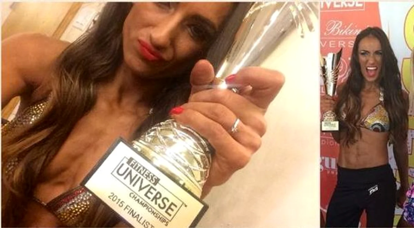 
    Anca Bucur cu trofeul cucerit la Fitness Universe  