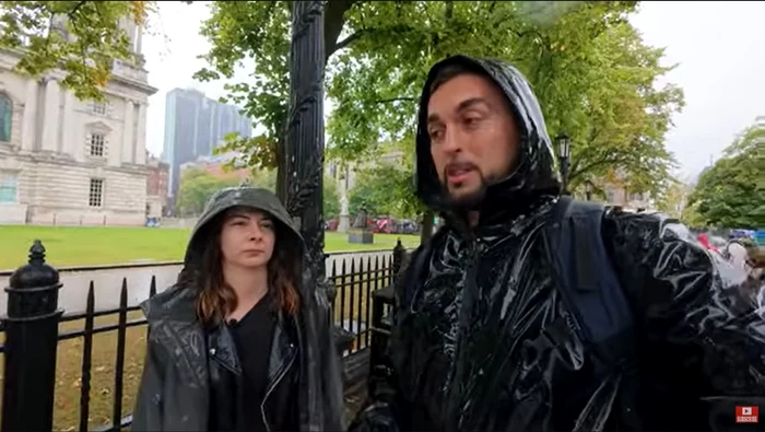 Cristi și Denisa la Belfast. FOTO: Captură video