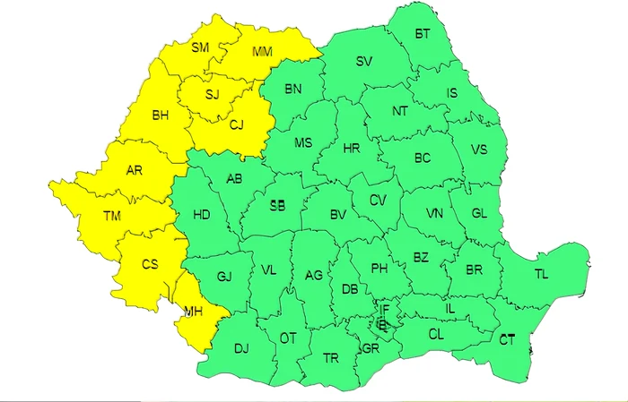 Cod galben de caniculă în 9 județe - Foto ANM