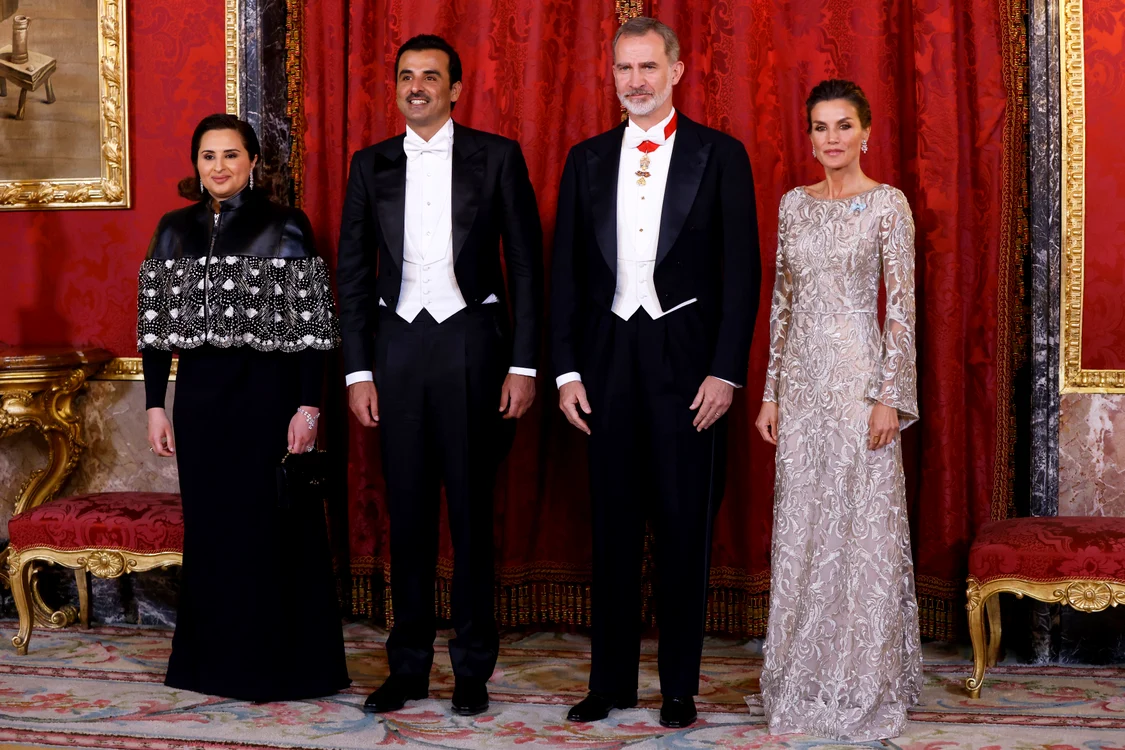 Emirul din Qatar și soția sa cu Letizia și Felipe profimedia 0692165185 jpg