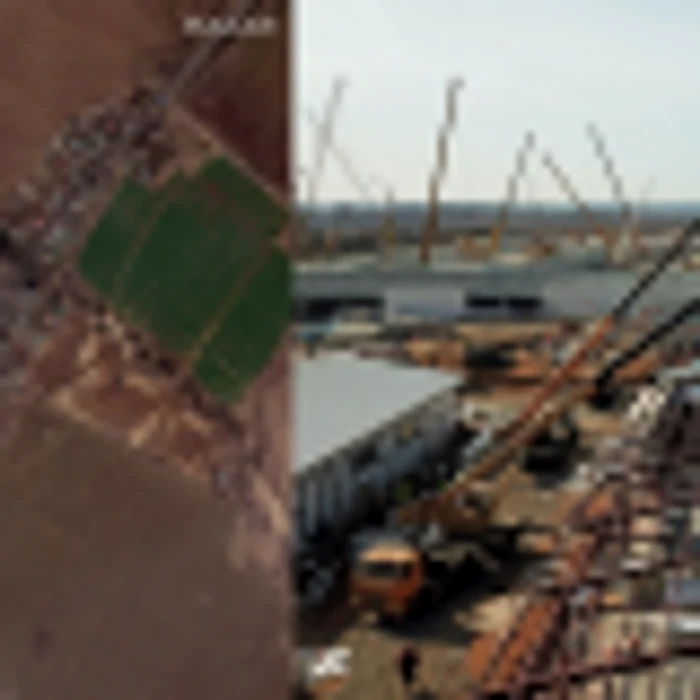 Imagine satelitară a spitalului în curs de construcţie la 50 de km de Moscova