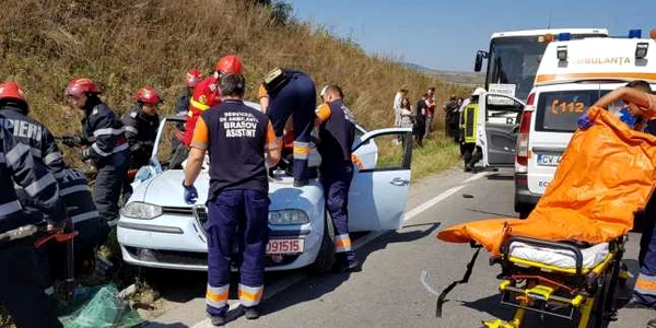 Accidentul s-a produs pe DN 13 la Măieruş