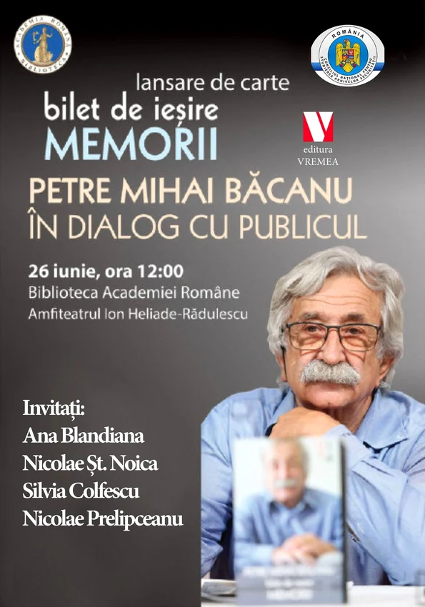 Petre Mihai Băcanu, în dialog cu cititorii, la Biblioteca Academiei Române