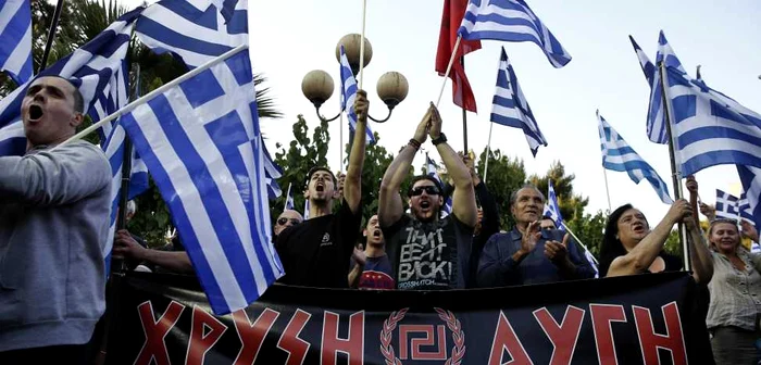 Protest pentru susţinerea partidului Zorii Aurii, organizat pe 23 mai. FOTO Reuters