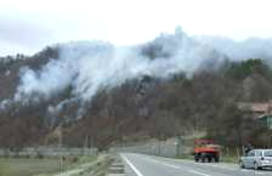 Incendiul de la Gura Lotrului, din imediata vecinatate a drumului E 81