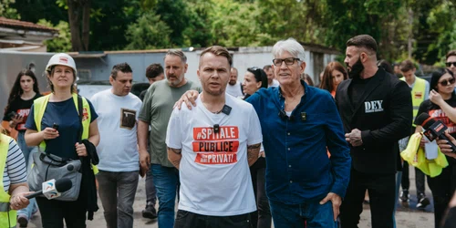 Actorul Eric Roberts, în vizită la șantierul noii Clinici de Psihiatrie Pediatrică de la Obregia. FOTO Fundația Metropolis