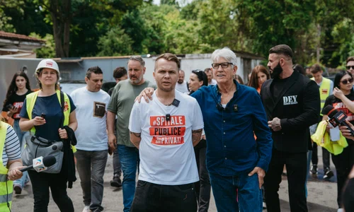 Actorul Eric Roberts, în vizită la șantierul noii Clinici de Psihiatrie Pediatrică de la Obregia. FOTO Fundația Metropolis
