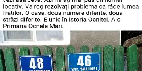 O casă din Ocnele Mari - Vâlcea cu două numere locative alocate unor străzi diferite Foto Adrian Pană