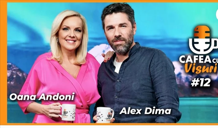  Jurnalistul ProTV Alex Dima (46 de ani) a fost invitatul colegei sale Oana Andoni, la podcastul acesteia, "Cafea cu visuri"