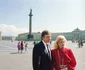 Donald Trump si fosta sa sotie Ivana in Piata Palatului din Sankt Petersburg dupa vizita la Mosocva in 1987 FOTO Maxim Blohin/ Tass via Getty Images