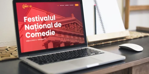 ecran laptop festivalul national de comedie Galati