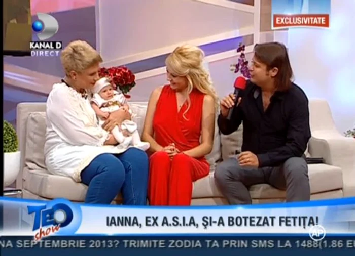 Ianna Novac şi-a botezat fetiţa (captură: Kanal D)