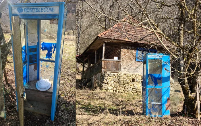 Cabina telefonică ajunsă WC. Foto: Raul Florin Matei. 