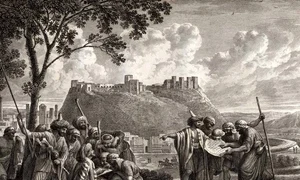 Ilustrație reprezentând Citadela din Homs, la sfârșitul secolului al XVIII-lea, de Louis François Cassas (© Wikimedia Commons)