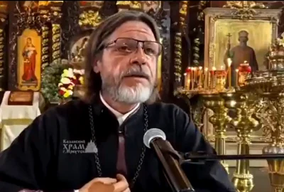 Părintele Serghei Kulpinov, starețul bisericii dedicate icoanei Maicii Domnului din Kazan FOTO captura video X 