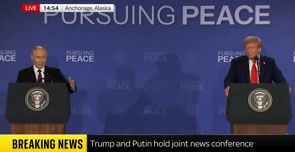  Donald Trump și Vladimir Putin (© captură video Youtube / Sky News)  