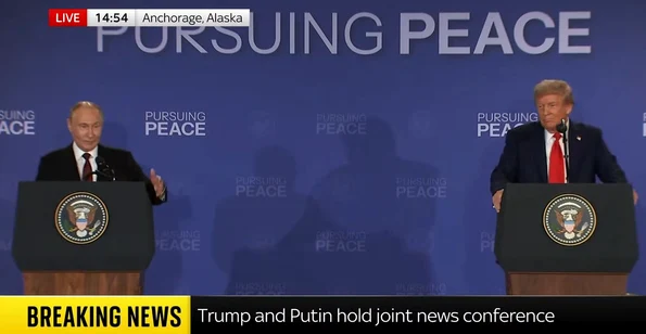 Donald Trump și Vladimir Putin (© captură video Youtube / Sky News)