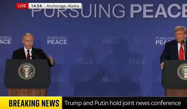  Donald Trump și Vladimir Putin (© captură video Youtube / Sky News)  