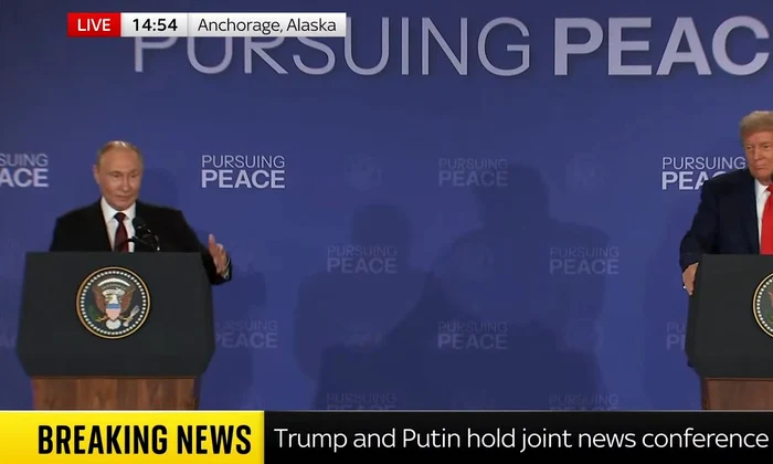  Donald Trump și Vladimir Putin (© captură video Youtube / Sky News)  