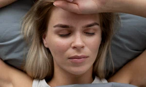 close up sad woman sleeping jpg