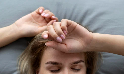 close up sad woman sleeping jpg