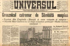 Prima pagină a ziarului „Universul” din data de 12 noiembrie 1940 era dedicată în integralitate cutremurului care lovise România la 10 noiembrie 1940