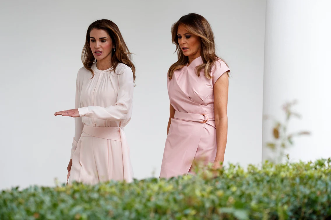 Regina Rania și Melania Trump în 2018. FOTO: Profimedia