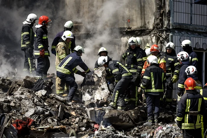 Operațiune de salvare în orașul Uman FOTO EPA-EFE