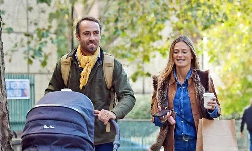 Primele imagini cu James Middleton, soția Alizée Thevenet și bebelușul, în Notting Hill, Profimedia jpg