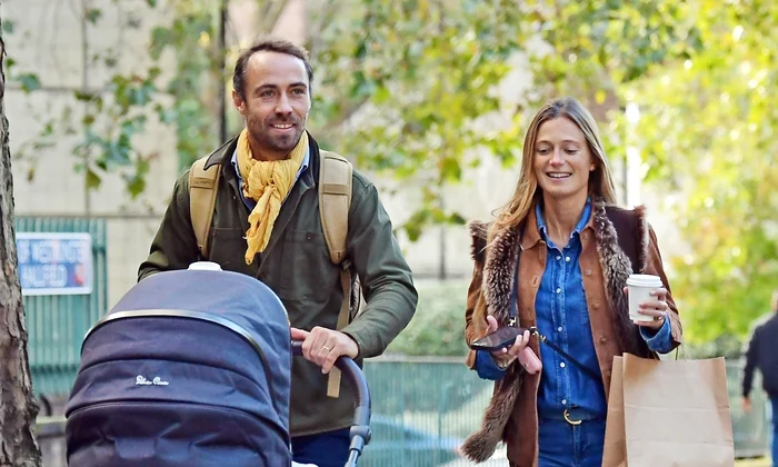 Primele imagini cu James Middleton, soția Alizée Thevenet și bebelușul, în Notting Hill, Profimedia jpg
