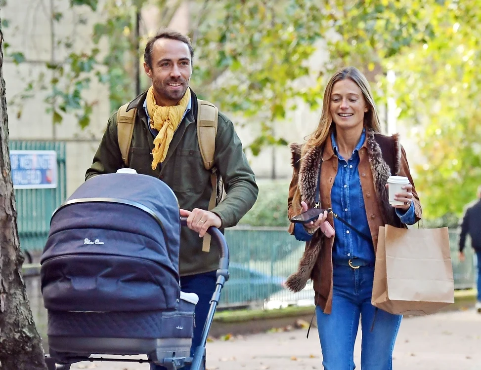 Primele imagini cu James Middleton, soția Alizée Thevenet și bebelușul, în Notting Hill, Profimedia jpg
