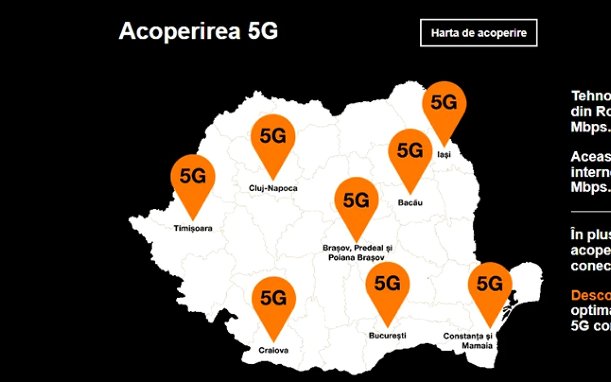 Acoperire Orange 5G în România
