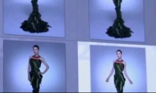 O actriţă îmbrăcată în rochie din salată promovează dieta vegetariană jpeg