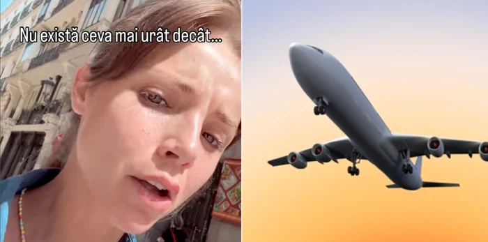 Ramona, când se întoarcea în țară, într-un avion plin de conaționali reveniți din Spania.