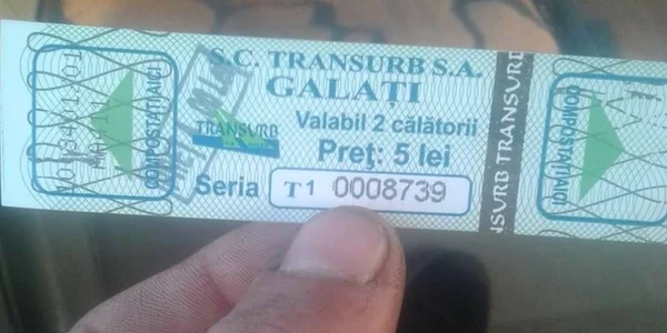 Bilet de 5 lei vândut de Transurb Galaţi cu 4 lei FOTO Iulian Mihăilă/Facebook