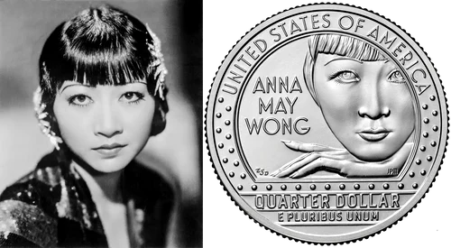 Portretul actriței Anna May Wong va fi bătut pe o emisiune monetară a monedei de 25 de centi