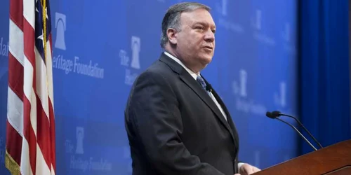 Mike Pompeo vorbind despre Iran intr-o interventie la Heritage Foundation FOTO EPA-EFE