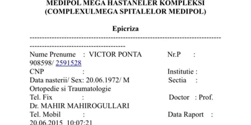 fisa medicala ponta