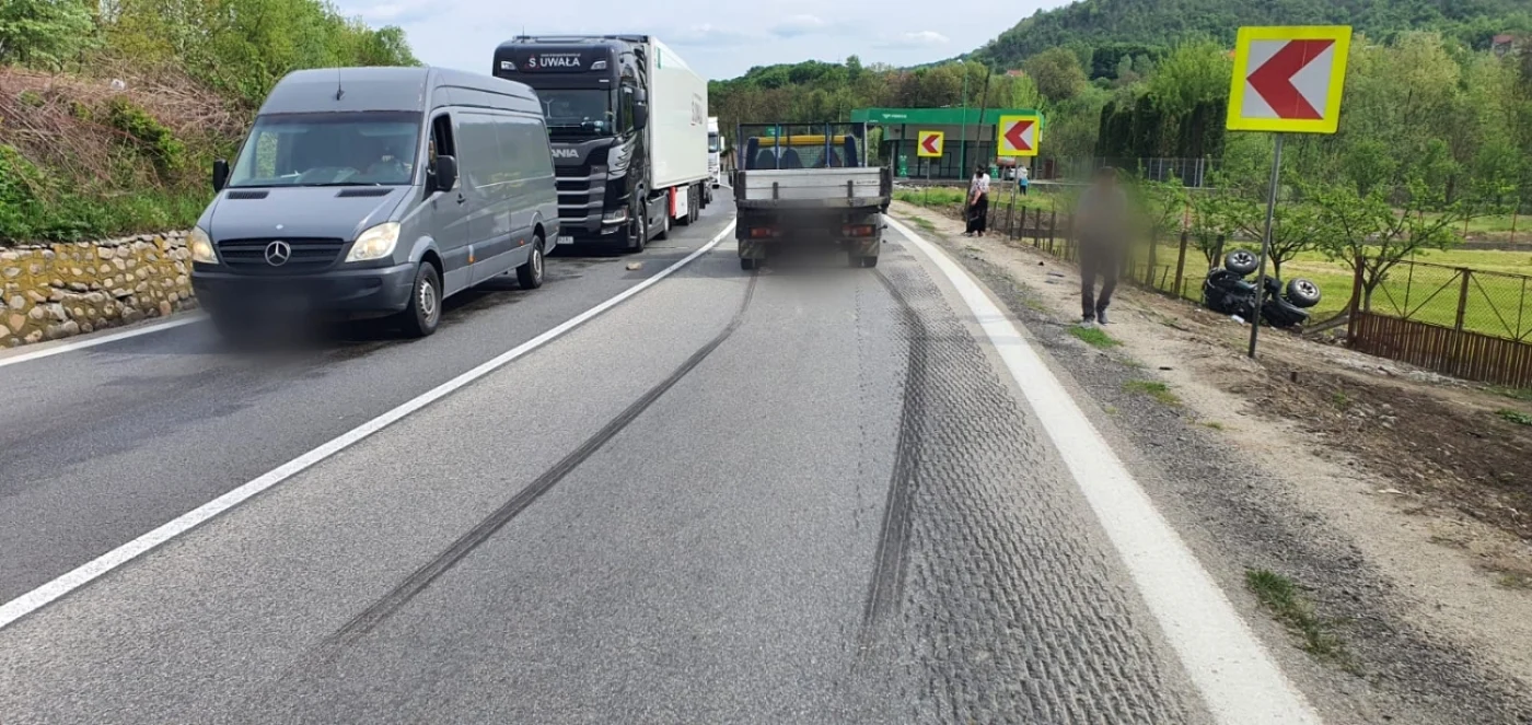 Accident mortal pe Valea Oltului la Bujoreni - Vâlcea pe DN7 Foto Poliţia Vâlcea