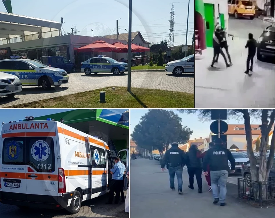 Agresiune într-o benzinărie de pe Valea Oltului Colaj ilustrativ