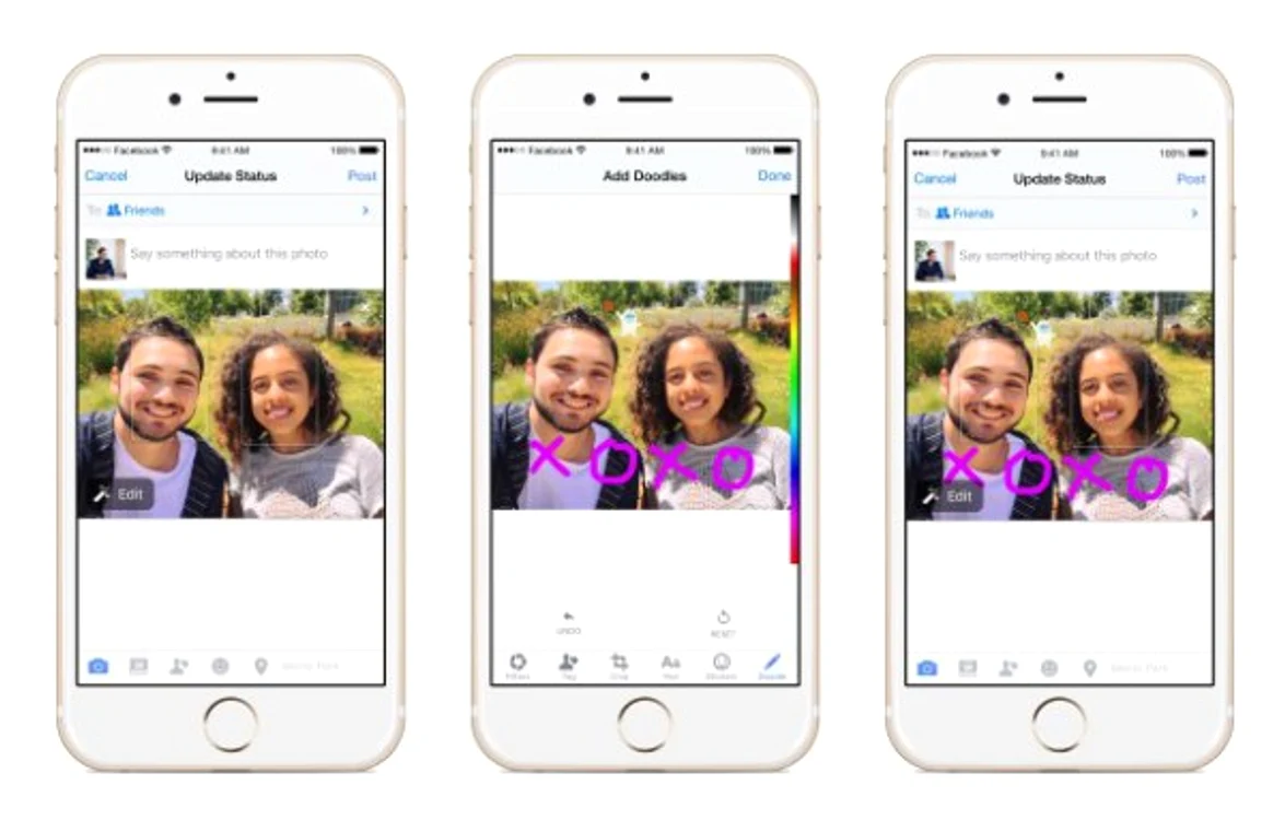 Funcționalitatea Facebook Doodle este similară cu cea oferită de aplicația Snapchat