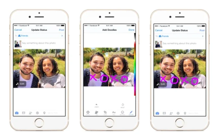 Funcționalitatea Facebook Doodle este similară cu cea oferită de aplicația Snapchat