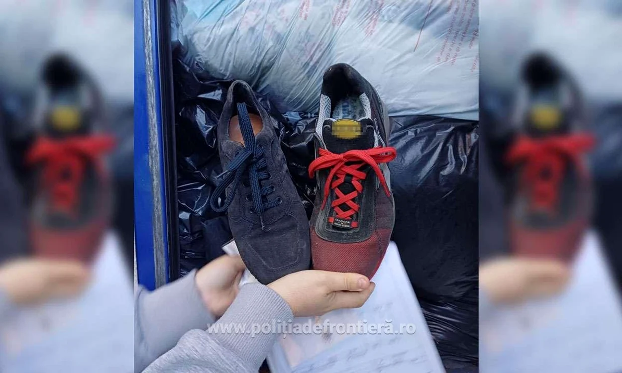 Este vorba și despre încălțăminte FOTO Poliția de Frontieră 