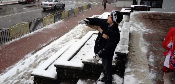 Vineri dimineaţă a început să ningă abundent în judeţul Suceava. FOTO: Dinu ZARĂ