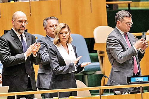 La întâlnirea la nivel înalt de la New York a participat şi Prima Doamnă a Ucrainei, Olena Zelensk