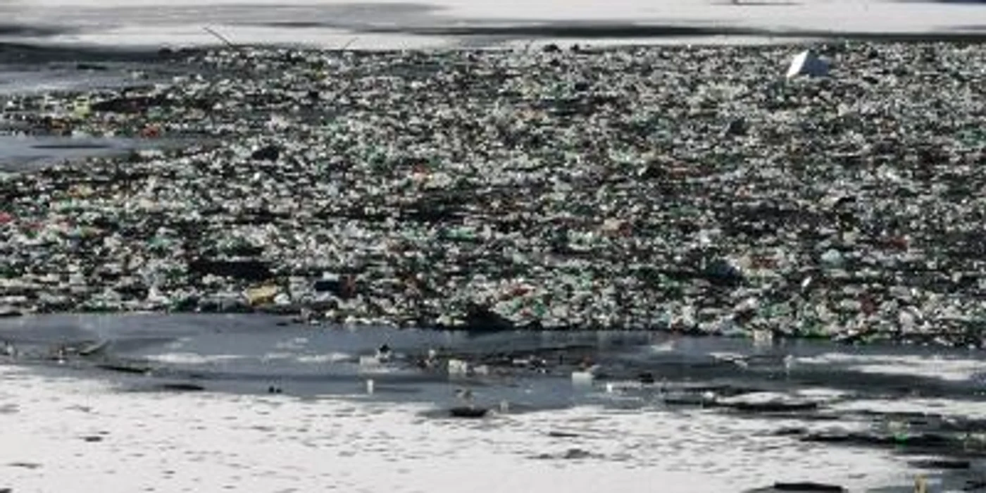 Cantitatea uriaşă de sticle de plastic din barajul Mihoieşti. Foto: Marius Turc