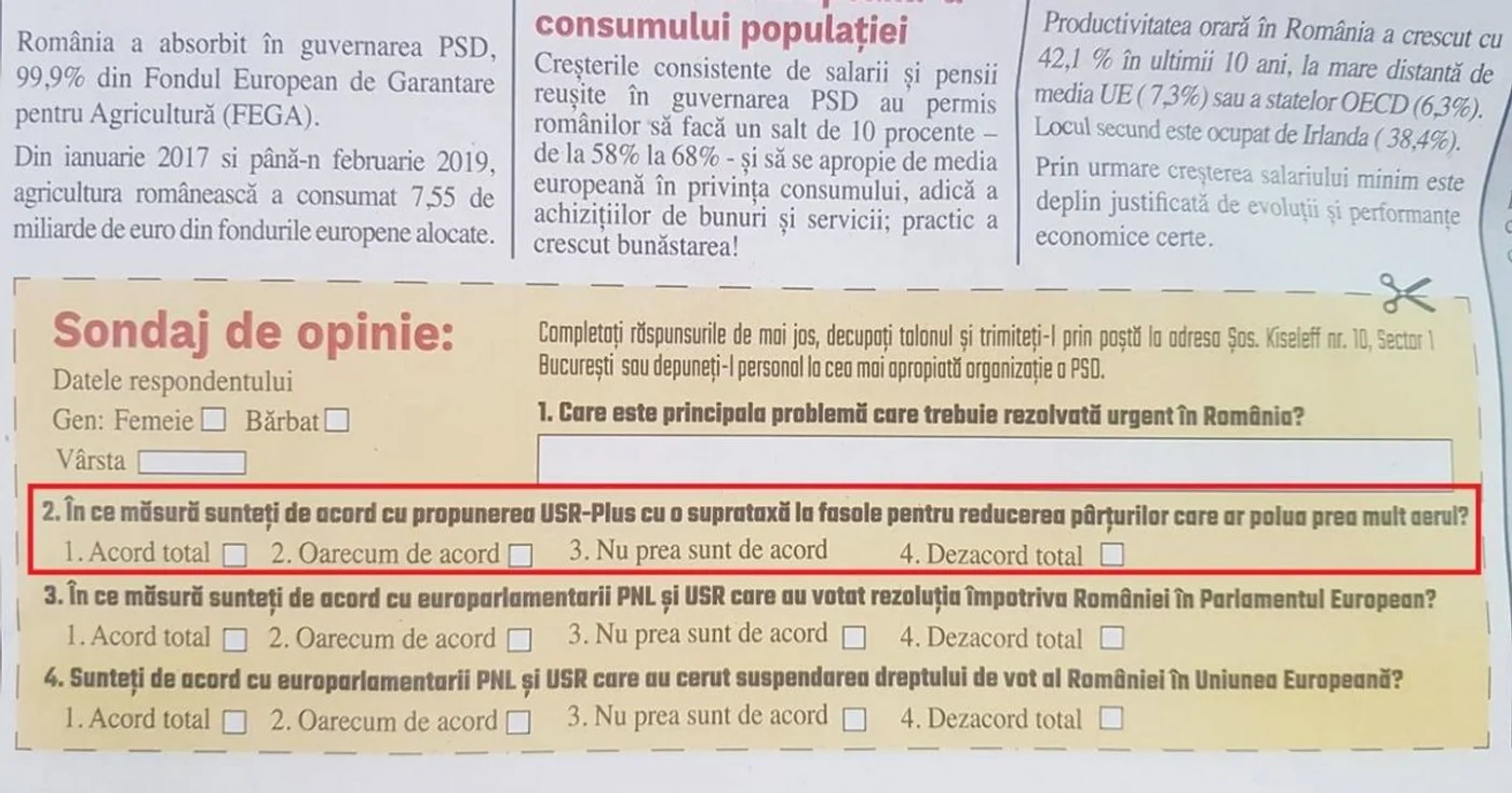 sondaj de opinie PSD 